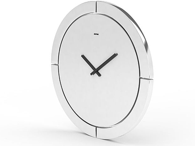 3d现代白色时尚挂钟免费模型