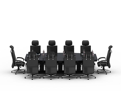 大会议室桌椅组合模型3d模型