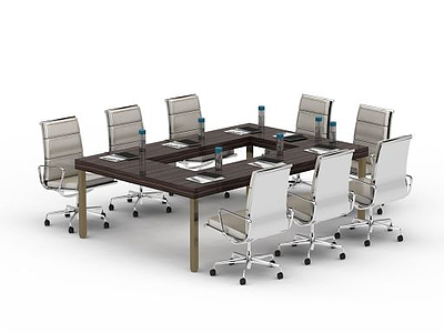 3d<font class='myIsRed'>会议室桌</font>椅组合免费模型