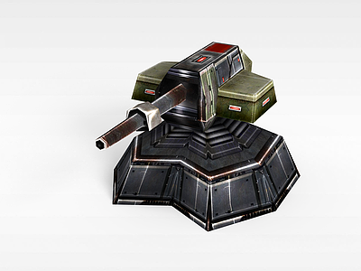 3d游戏道具装备炮塔模型