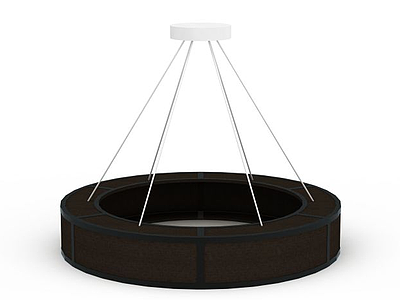 3d室内咖啡色圆形吊灯免费模型