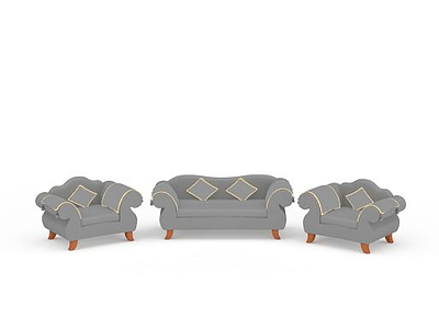 3d现代灰色软包沙发免费模型