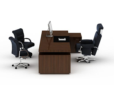 3d办公室桌椅组合免费模型
