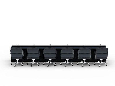 3d室内会议室桌椅组合免费模型