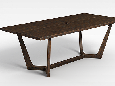 3d室内实木桌子模型