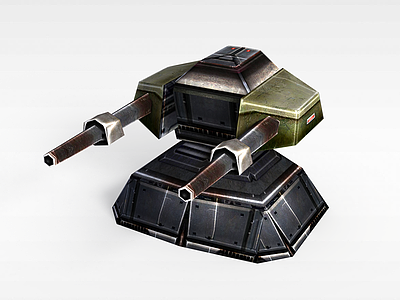 3d游戏道具装备炮塔模型