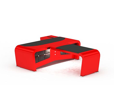 现代经典红色办公桌模型3d模型
