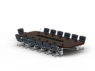会议室桌椅组合模型