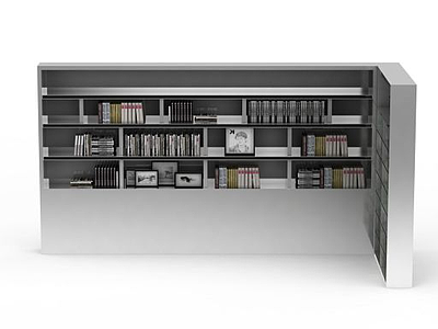 3d现代风格书柜免费模型