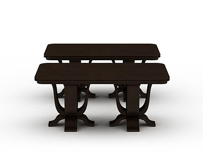 创意实木桌子模型3d模型