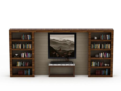 3d家用书柜模型