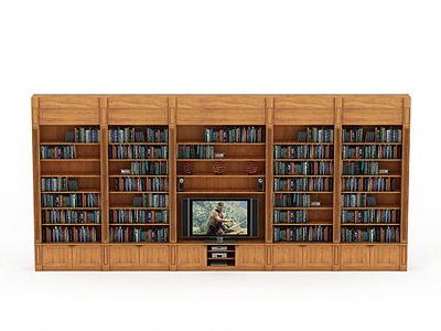 欧式书柜模型3d模型