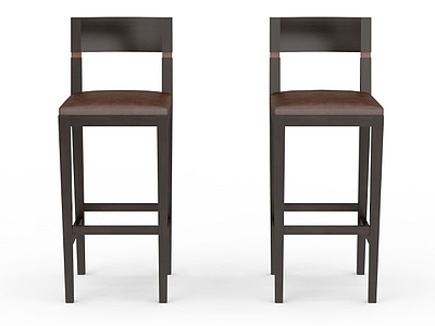 现代风格实木椅子模型3d模型