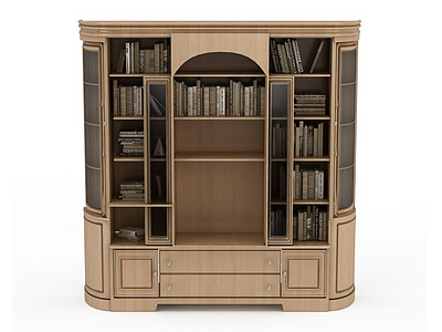 欧式风格书柜模型3d模型