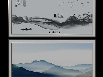 3d<font class='myIsRed'>中国山水装饰画</font>模型