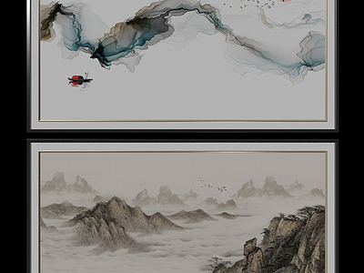 3d<font class='myIsRed'>中国山水装饰画</font>模型