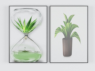 现代装饰植物挂画模型3d模型