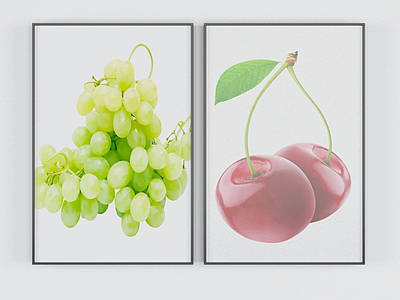 3d现代水果装饰挂画模型