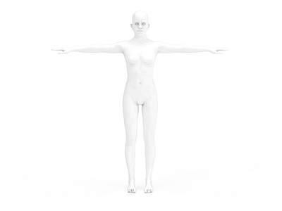 3d光头女人石膏体模型