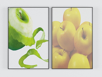 3d青苹果装饰画模型