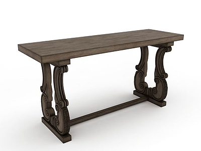 3d木质桌案模型
