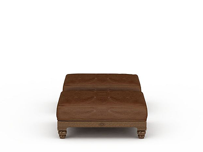 3d皮质沙发凳免费模型