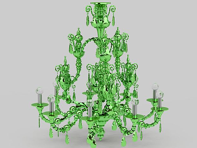 3d绿色装饰吊灯免费模型