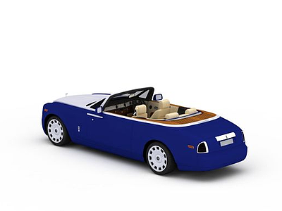 蓝色跑车模型3d模型