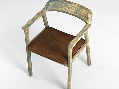 国外单体实木椅子模型3d模型
