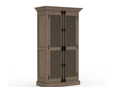 3d单组木衣柜模型