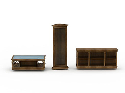 中式实木柜子储物柜模型3d模型