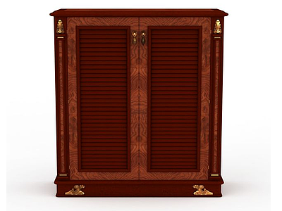 双开门红木柜子模型3d模型