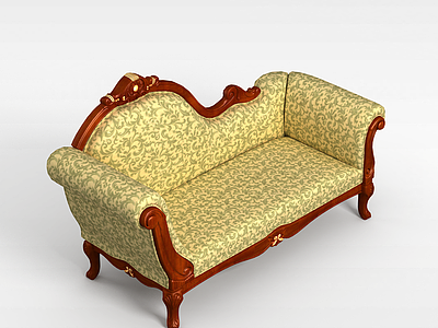 美式双人沙发组合模型3d模型