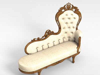3d欧式贵妃椅模型