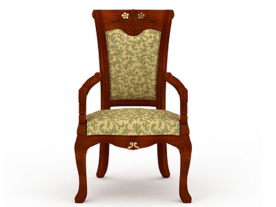 3d美式红木椅子模型