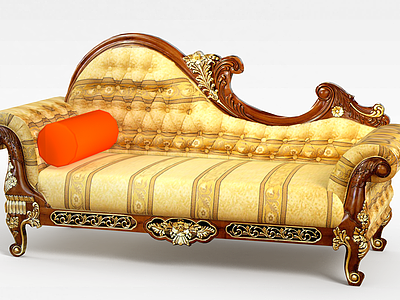 美式贵妃椅模型3d模型