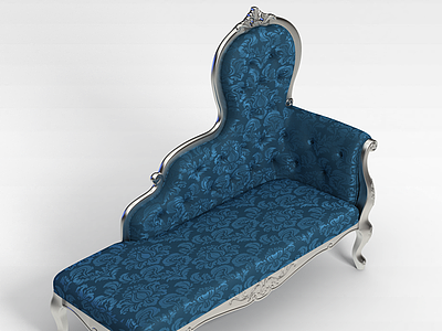 3d欧式风格布艺贵妃椅模型