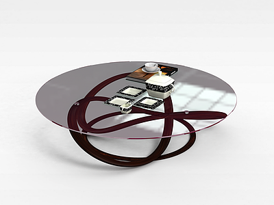 3d创意玻璃圆桌模型