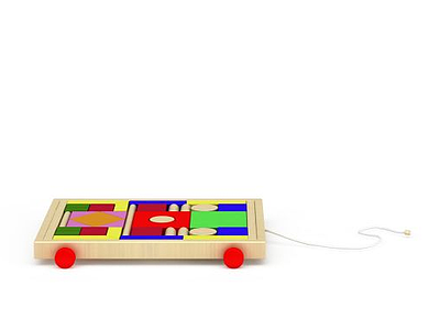 3d玩具小拉车模型