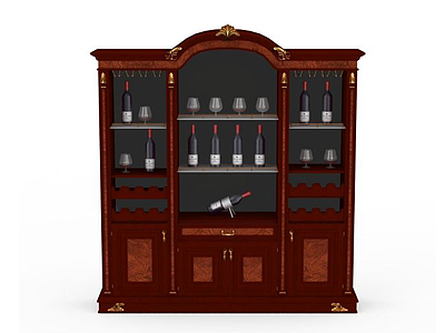 红酒柜子模型3d模型