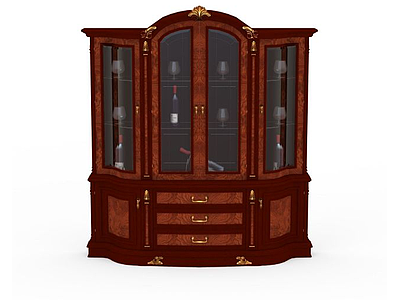美式红酒柜子模型3d模型