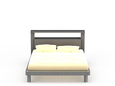 3d中式板式床免费模型