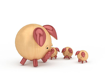 3d儿童玩具猪模型