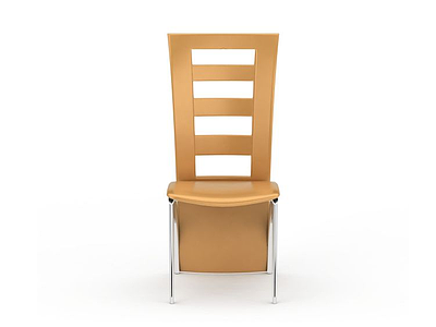 高背木制椅子模型3d模型