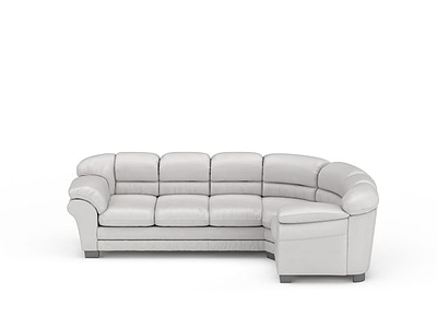 3d白色真皮沙发免费模型