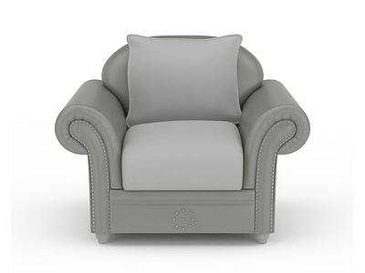 3d灰色美式沙发免费模型