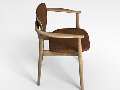3d进口木制椅子模型