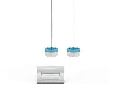 沙发吊灯组合模型3d模型