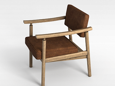 3d老式木制椅子模型