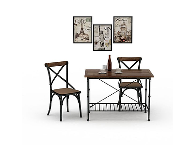 3d家庭餐桌椅模型